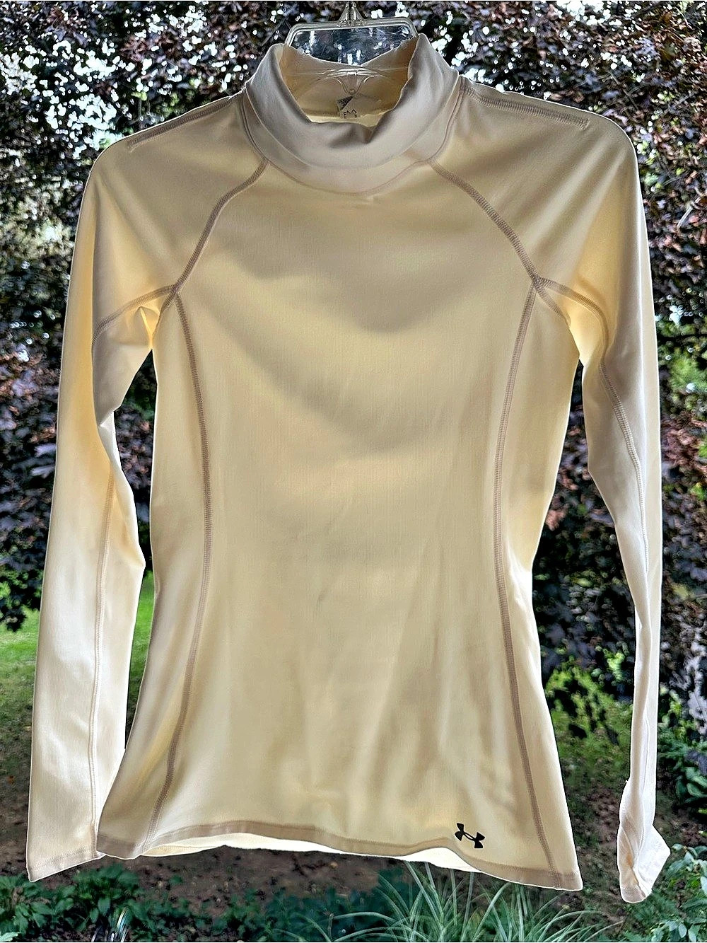 Under Armour ColdGear Fitted Mock Neck Long Sleeve Cream XS